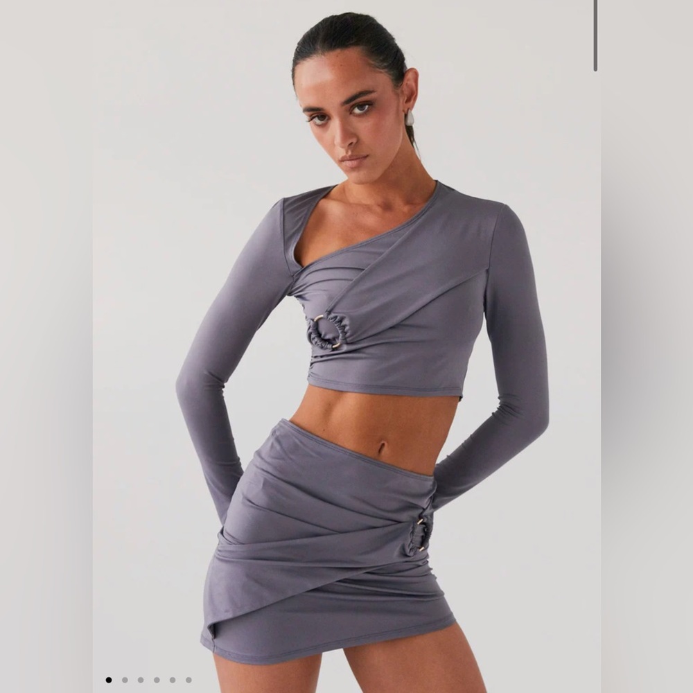 Smoke Bomb Long Sleeve Top + Skirt (Set)